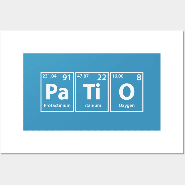Patio (Pa-Ti-O) Periodic Elements Spelling Wall Art by cerebrands